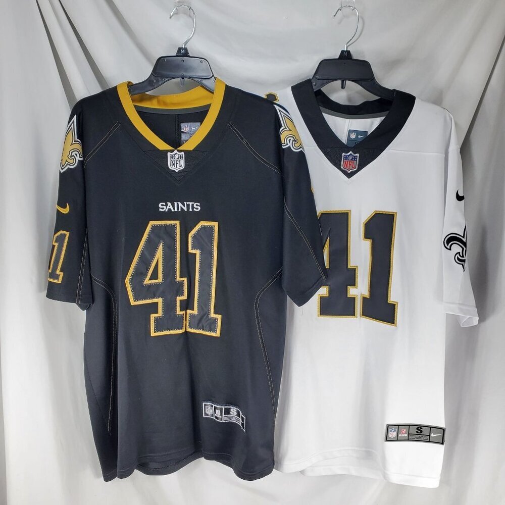 Saints Black/White Football-NFLJersey Short Sleeve Men’s Small 2pcs (C-6) - Picture 3 of 16